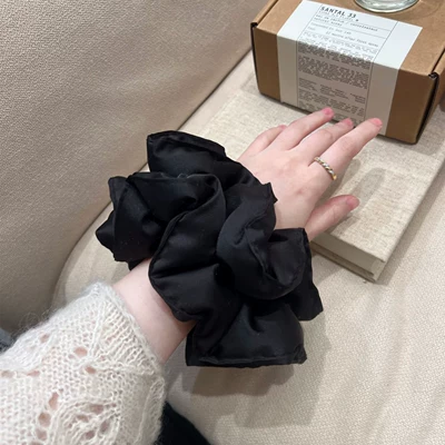 Saç üçün rezinlər – Elegant Hair Tie Headband - black-mini-pillow-hair-tie