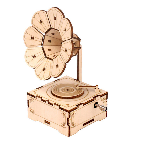 Children's diy Ferris wheel music box piano assembled music box carousel wooden handmade puzzle toy