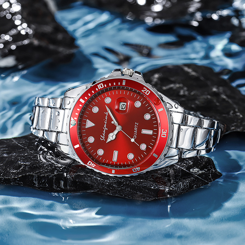 Tiktok vert Shangmei Water Ghost Couple montre en alliage calendrier lumineux étanche_voghion.com