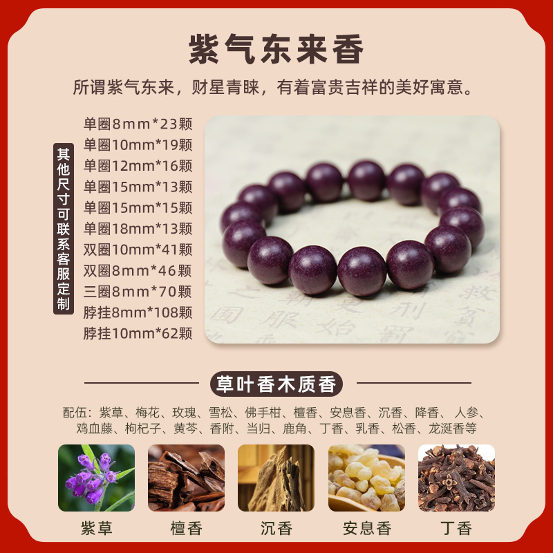 天然中药合香珠手串整串批发梦灵花蕊博物馆礼品手工中药手串成品|undefined