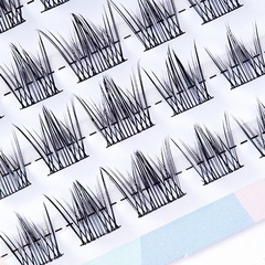 睫詩顏新品孔雀魚假睫毛漫畫眼懶人三部曲分段式嫁接太陽花眼睫毛