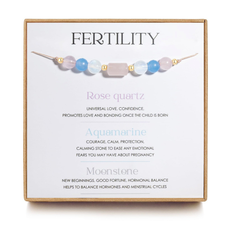 Cross-Border Natural Stone Bracelet with Adjustable Gold Beads, Aquamarine, Rose Quartz, Moonstone, and Rhodochrosite