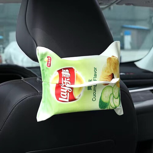 Hit Product Creative Ins Potato Chip Tissue Box Car Suspension Tissue Bag Napkin Kitchen Living Room Car Paper Box