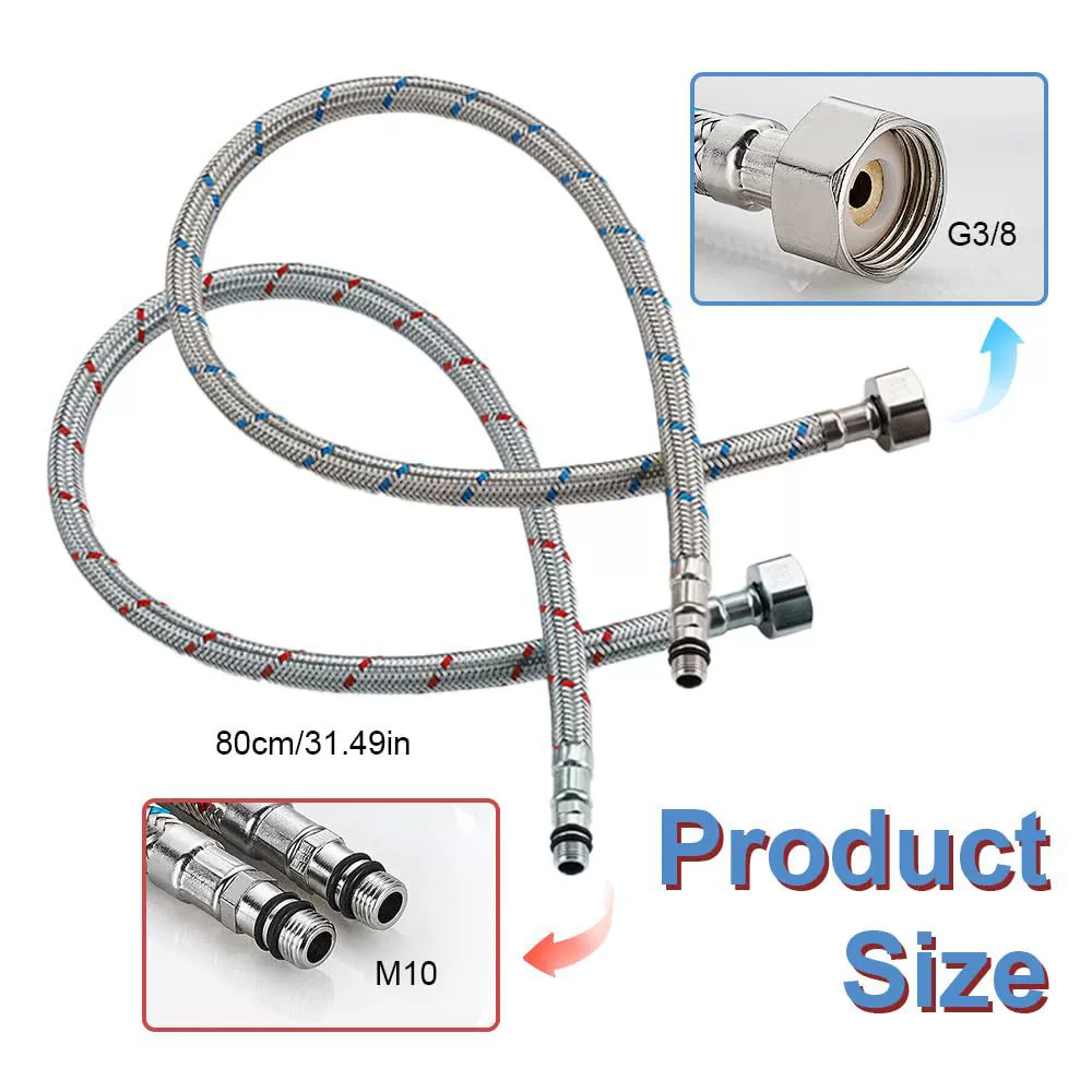 304 stainless steel woven single -headed hot and cold water pipe kitchen pumping vegetable basin hot and cold faucet 4 points into water hose