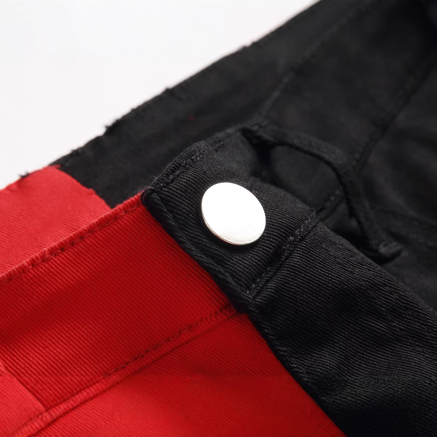Men's High Quality Trendy Two Tone Spliced Jeans Slightly Elastic Denim_voghion.com