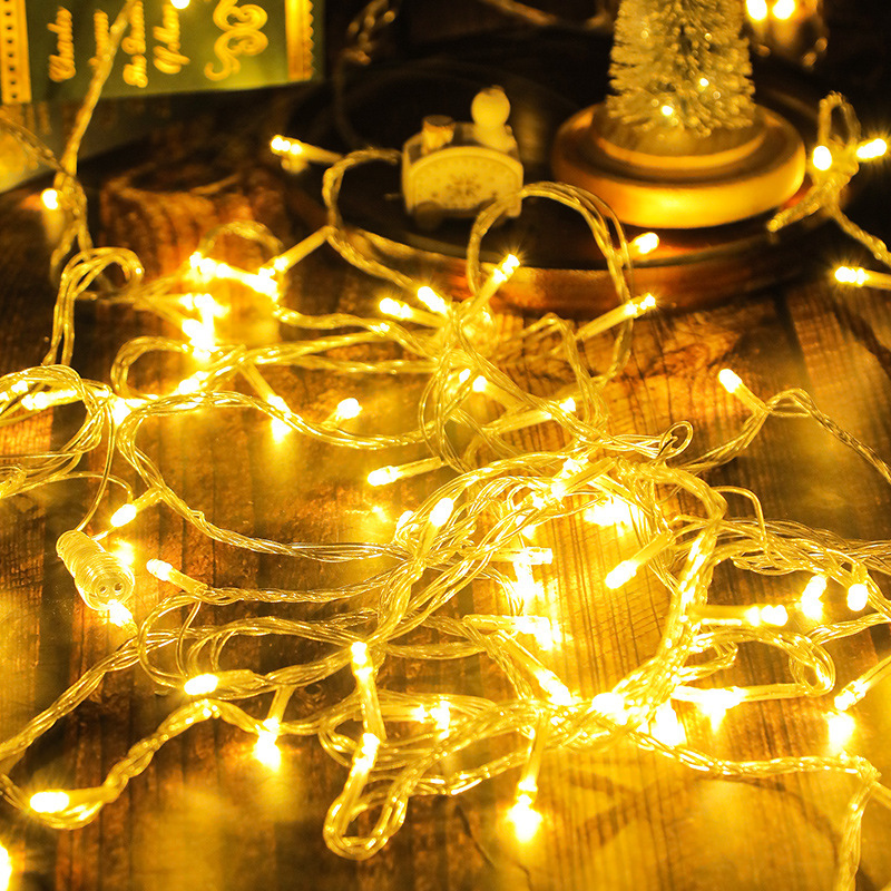 Lámpara de estrella LED Cadena de luz cálida Decoración de jardín Luz de cadena USB Lámpara de Navidad Iluminación de habitación Caja de batería Lámpara de estrella