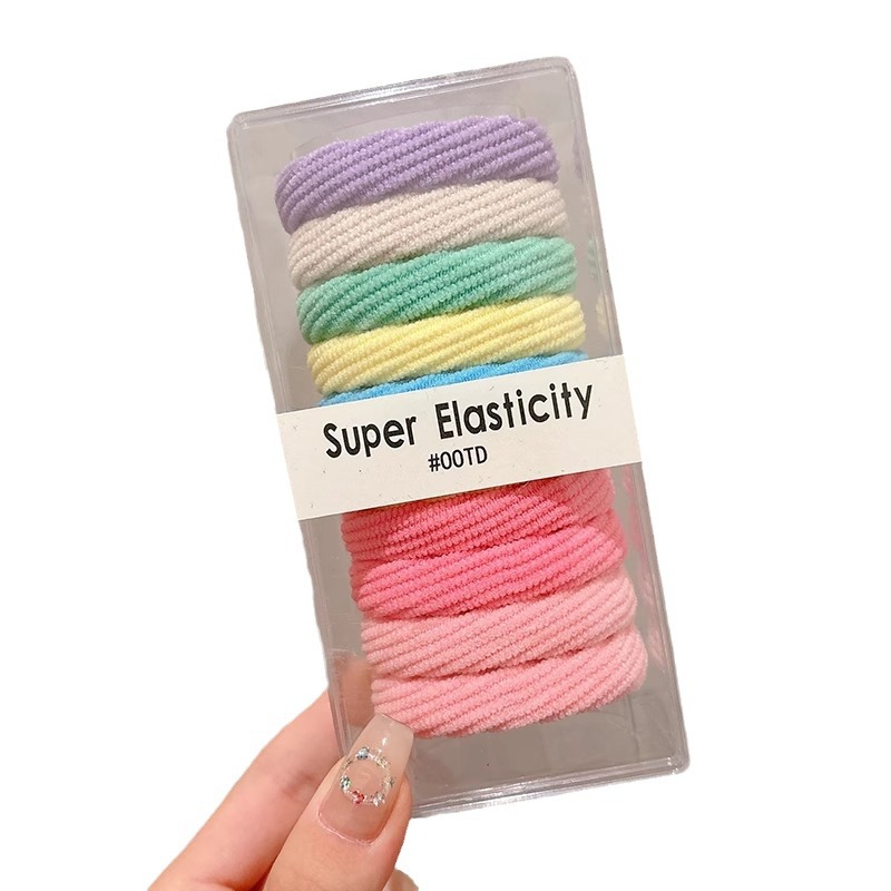 Temperamento de alta elasticidad duradero sin costura correa de cabello de mujer anillo de cabello simple de cabello de cola de caballo cubierta de cuero