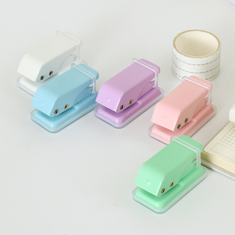 Macaron-Colored Metal Manual Mini Hole Puncher, Single-Hole Binder Puncher, Student Stationery Binding Tool, Portable for Crafts Macaron-Colored Metal Manual Mini Hole Puncher, Single-Hole Binder Puncher, Student Stationery Binding Tool, Portable for Crafts