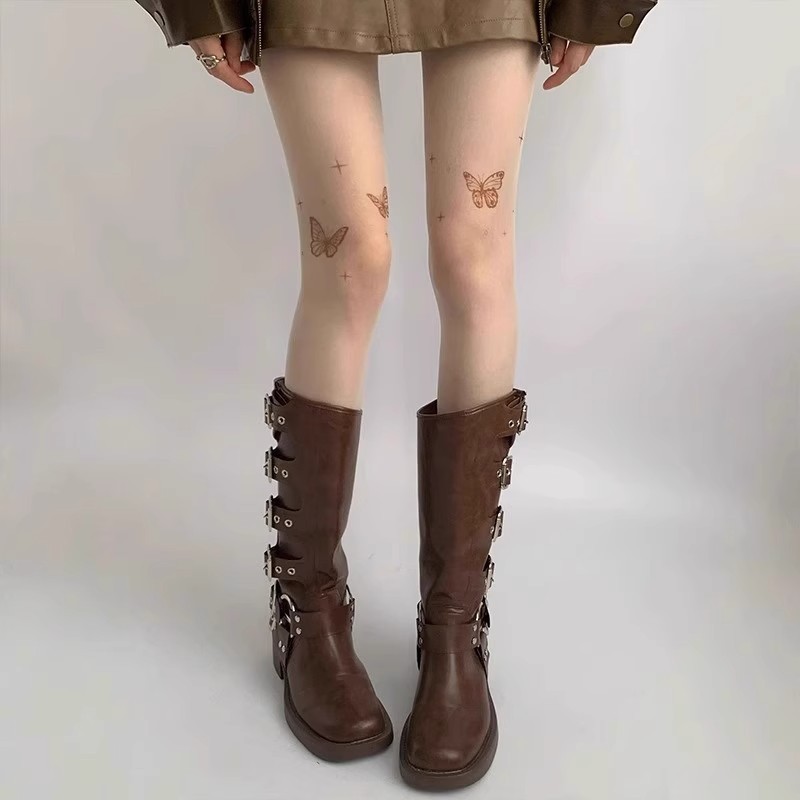 Pure Desire Women's Ultra-Thin Anti-Snag Summer Bowknot Skin-Colored Sequin Tights White Pantyhose with Print