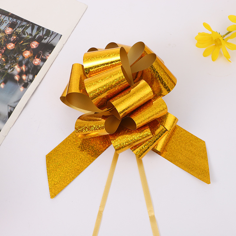 Transfronterizo de regalo de Navidad bola flor 50 metálico láser tridimensional esférico mano tirar flor fiesta decoración cinta