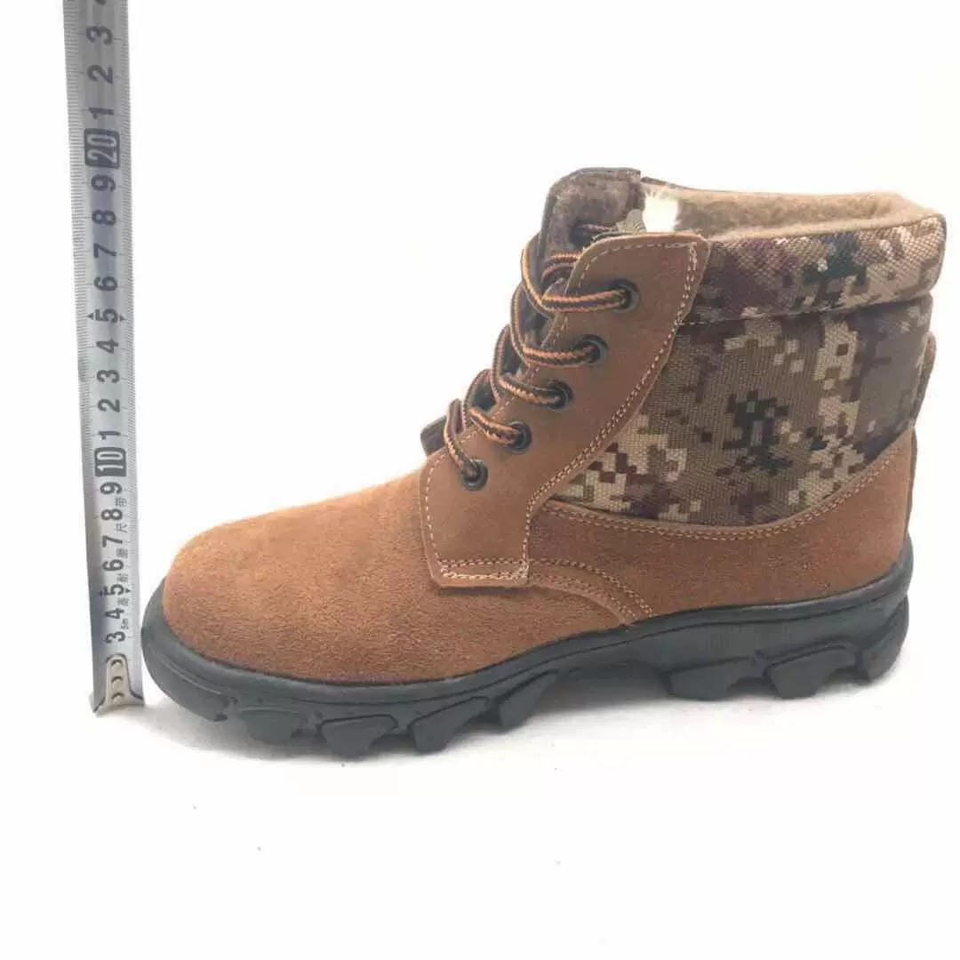 Winter leather high fleece keep warm work shoes