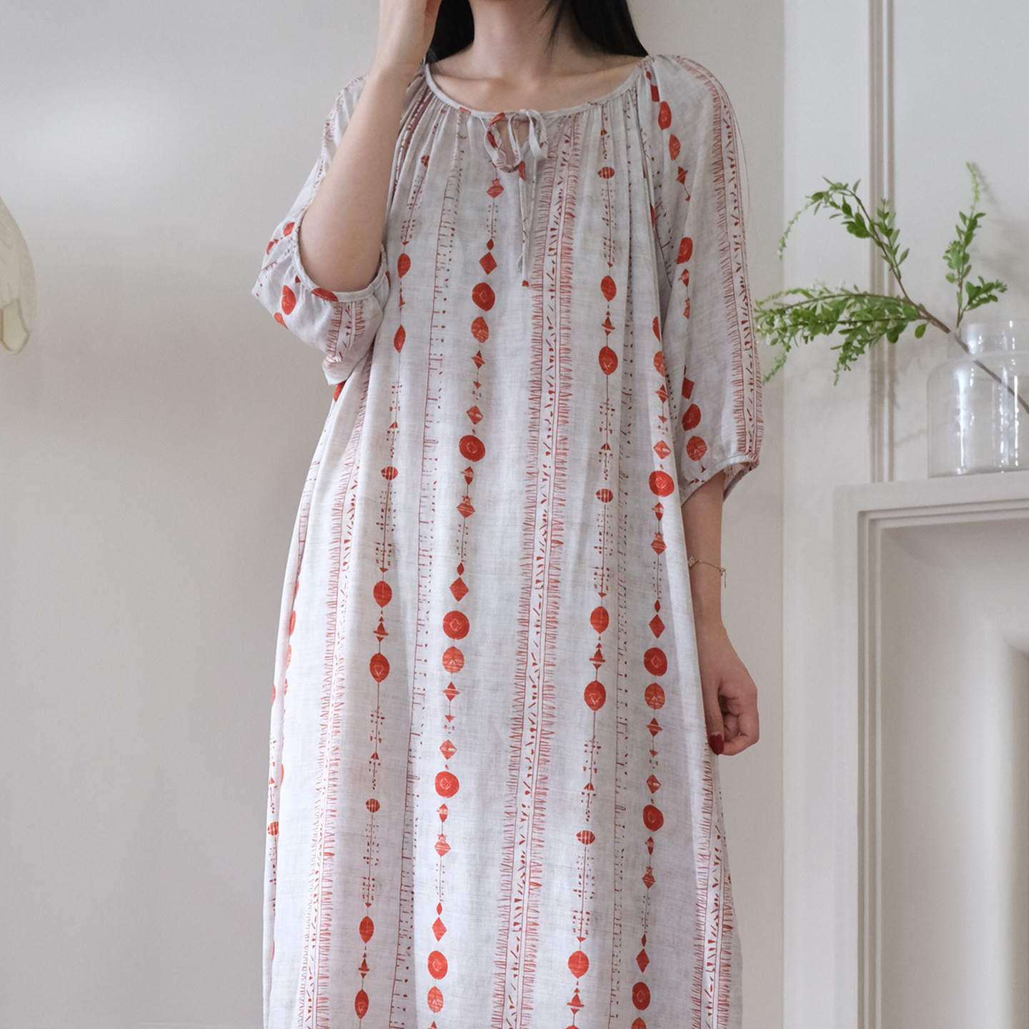 HX 2412 Chinese style skirt-red balloon