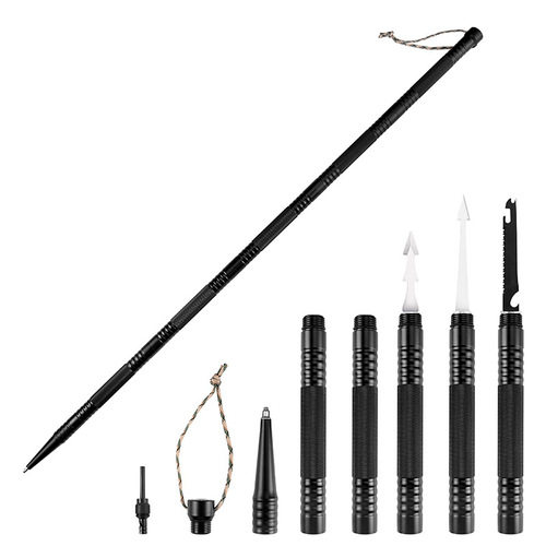 New outdoor products multi-set functional mountaineering pole aluminum alloy field stick live broadcast mountain climbing self-defense equipment