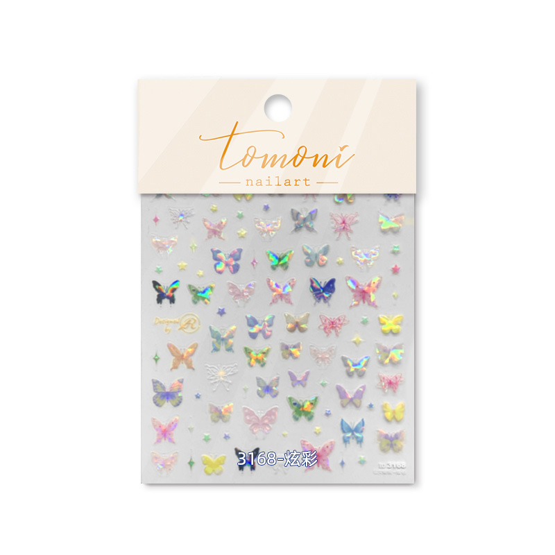 tomoni crystal diamond nail art stickers do not lose cooperation cute nail stickers wholesale dream butterfly MS403