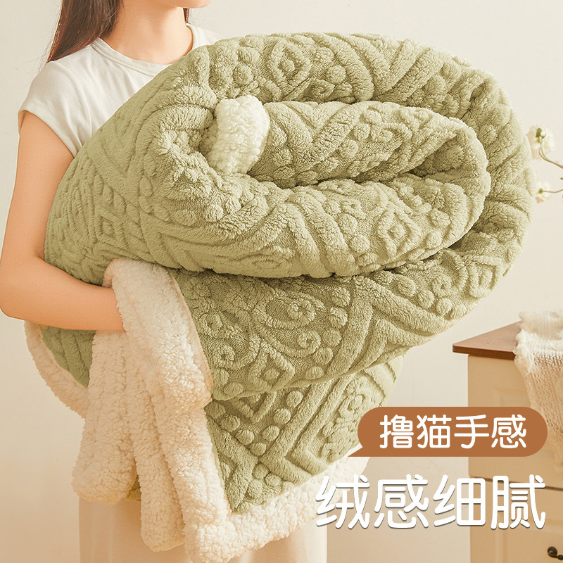 Mantras de lana de coral siesta mantas de oficina para cama sábanas de invierno gruesas de leche de franela mantas pequeñas