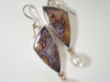 Purple agate earrings from pearl, European style