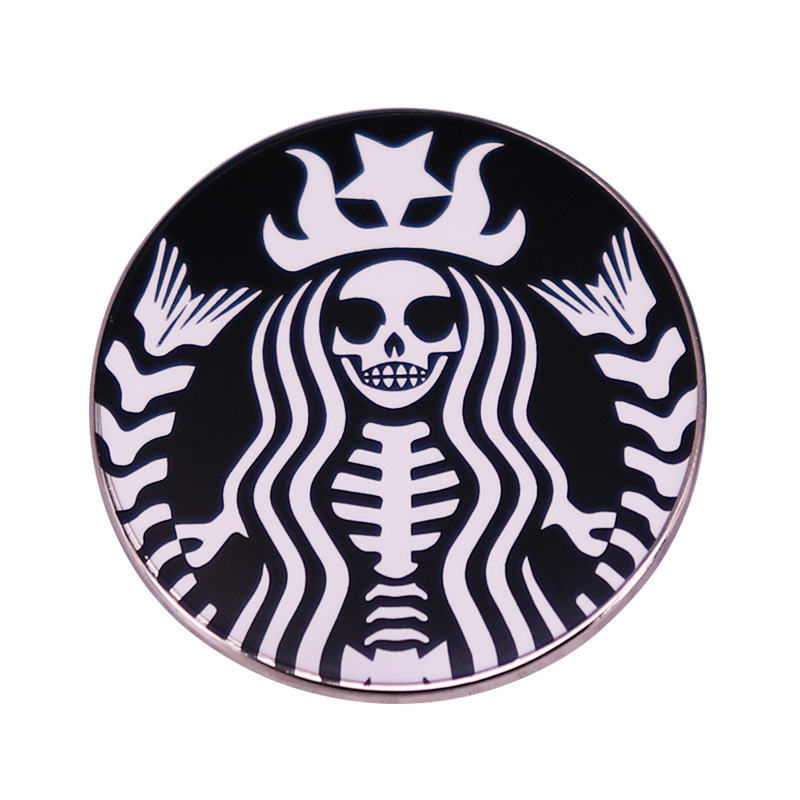 Skull Death Mermaid Badge Coffee Lover Accessories