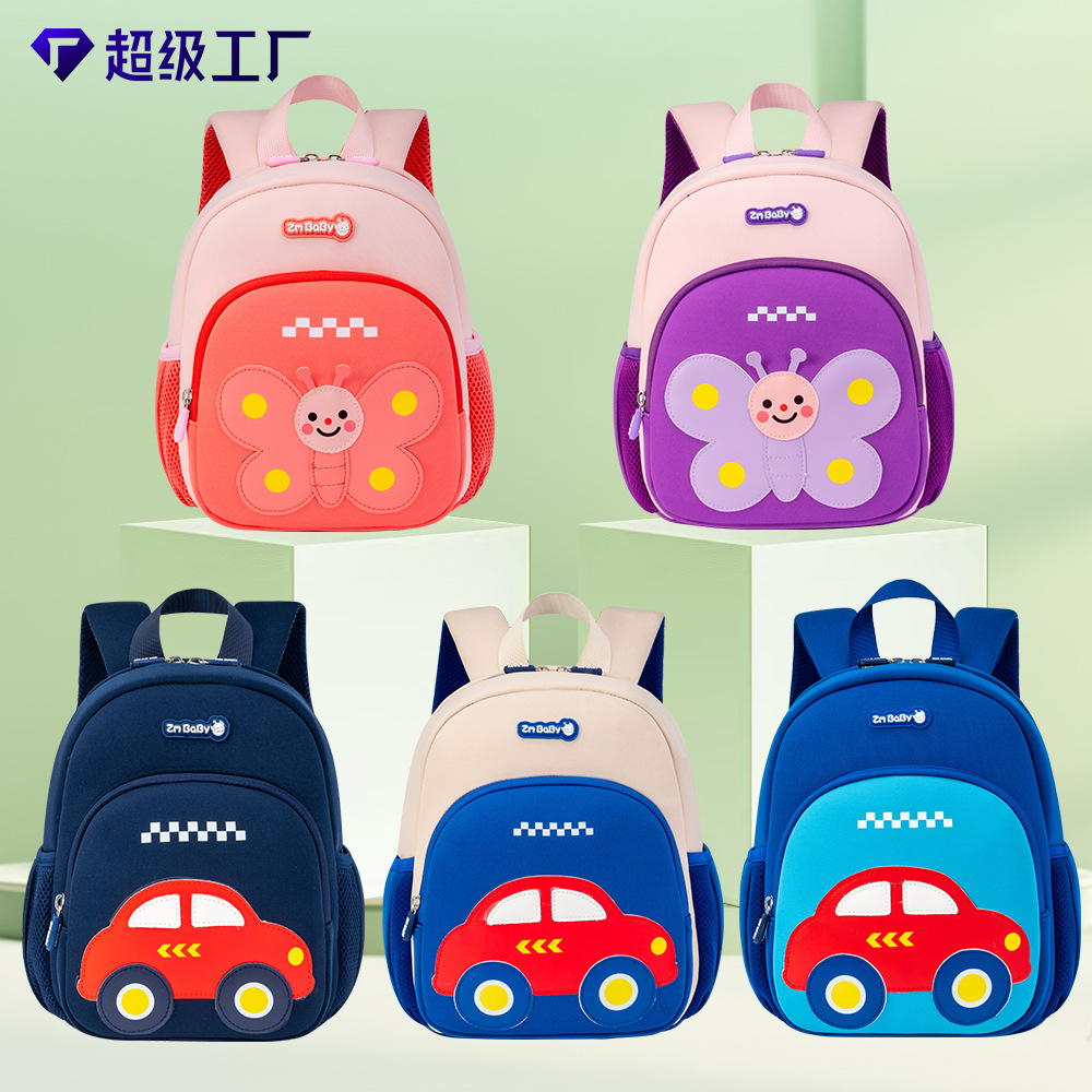 Sesame Handbag New Model Kindergarten 1-7 Boys and Girls Backpack Small Butterfly Car Cartoon Children's Bag