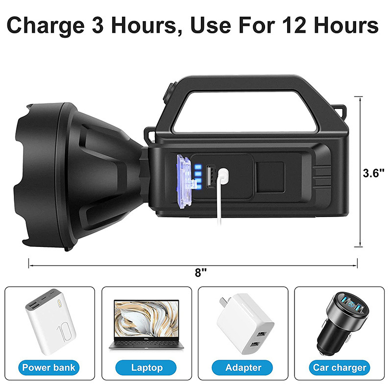 Transfronteriza solar linterna portátil linterna fuerte luz remoto USB recargable al aire libre reflector camping linterna