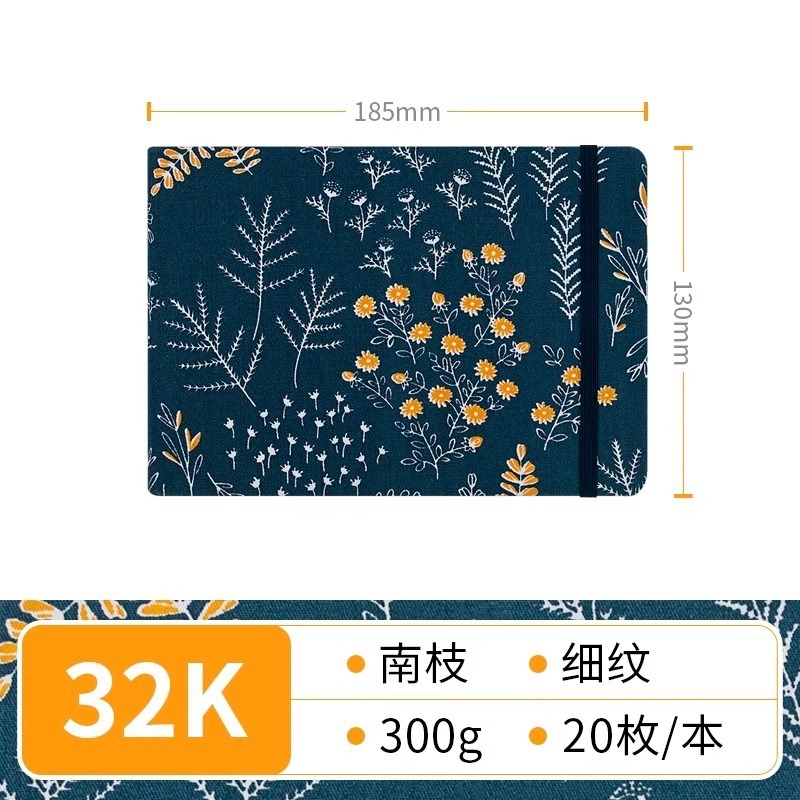 Feilenuo 生地水彩ブックポータブル旅行空白スケッチブック手作り水彩紙ルーズリーフ絵画ブック木材パルプアート|undefined