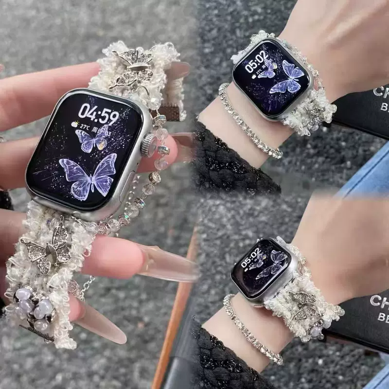 Подходят для браслета Apple Watch Applewatch10 iwatch987654 поколение SE маленький аромат плюш осень и зима