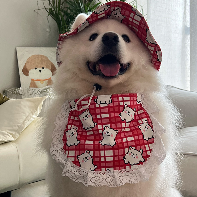 2025 新しい犬かわいい唾液ペット犬ペットよだれかけ新しいサモエドゴールデンレトリバーネックスカーフサイドバック|undefined