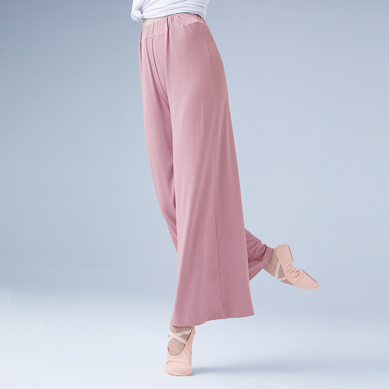 Pantalones de baile clásicos sueltos pantalones de baile modal cintura alta pantalones de pierna ancha mujeres adultos yoga práctica ropa bots