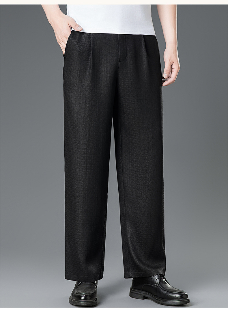 Quần culottes nữ ống rộng lụa tơ tằm cao cấp họa tiết vân rùa — Da đen 246009 chi tiết 11