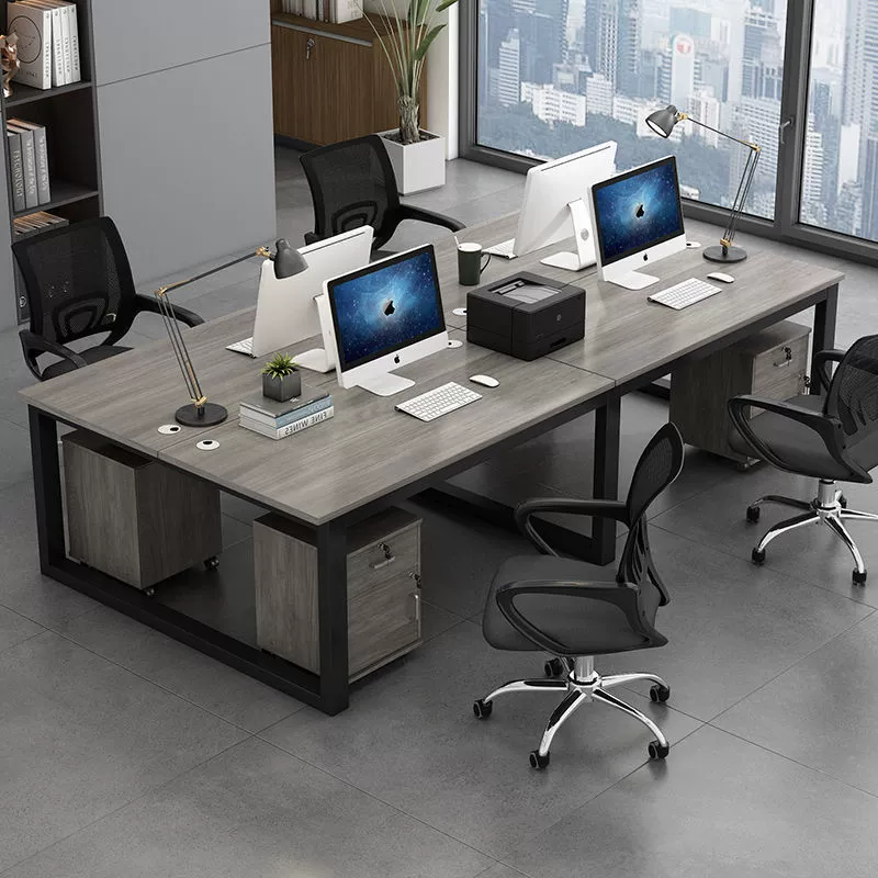 Комбинированный стол и стул для персонала, 4-6 местная рабочая станция, современный офисный стол с экраном, компьютерный стол