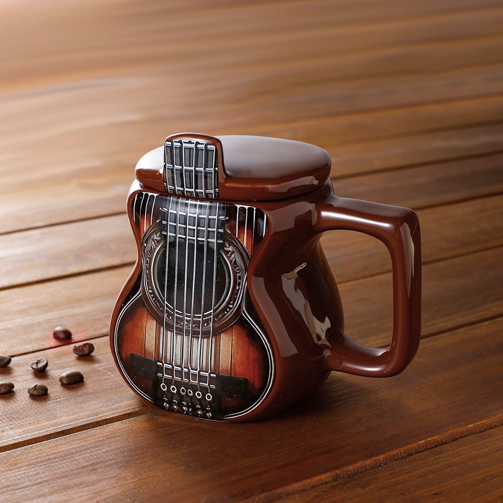 Nuevas tazas de cerámica de guitarra transfronterizas tazas de café creativas tazas de agua tazas de pareja regalos de cumpleaños