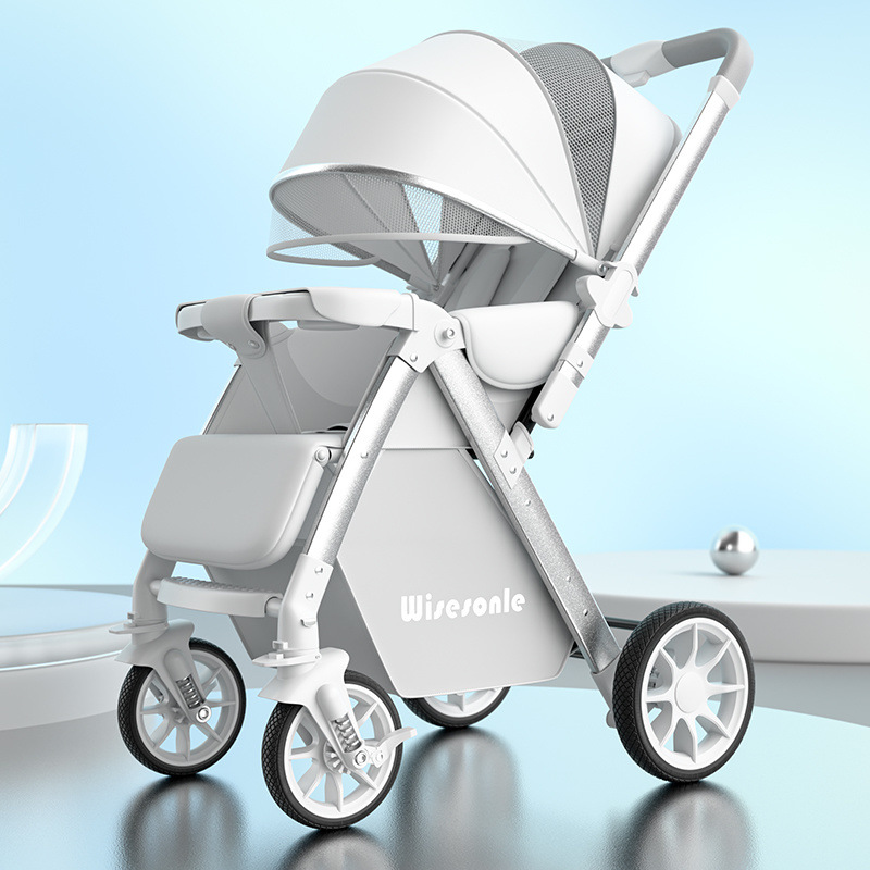 Two-Way High-View Baby Stroller That Can Sit and Lie Down, Lightweight Folding Baby Stroller, One-Click Stroller