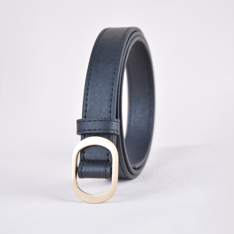 Cinturón vintage con hebilla metálica para mujer, color dorado. Nuevo cinturón delgado de piel sintética para mujer, moderno, sencillo, versátil, vintage, exquisito y a la moda._voghion.com