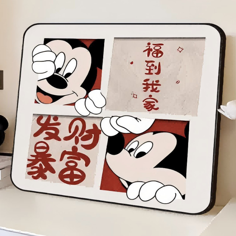 平和と喜びミッキーホームエントランス装飾画イン漫画リビングルームデスクトップ壁画寝室の絵画|undefined