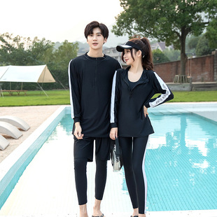 Factory direct parent clothing diving suit couple long sleeve swimsuit conservative snorkeling surfing suit sunscreen sports swimming suit