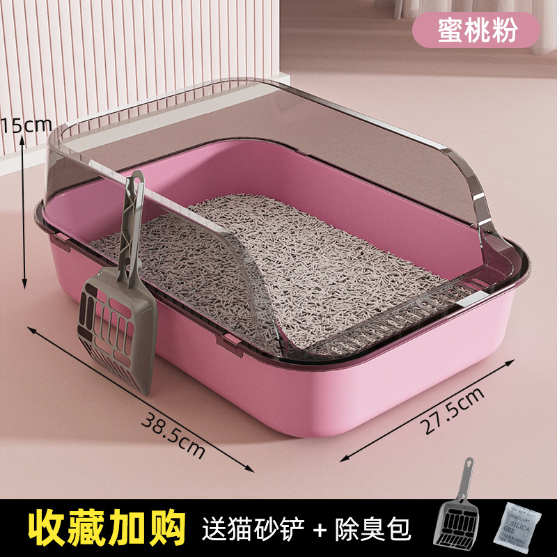 Bacina de arena para gatos totalmente cerrada tipo extra-gran tipo cajón inodoro para gatos a prueba de olor con jaula de arena para cachorros de excrementos para gatos a prueba de salpicaduras