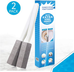 Pumice Stone Toilet Cleaner with Long Handle, Floating Stone Toilet Brush, Stain and Rust Stain Removal