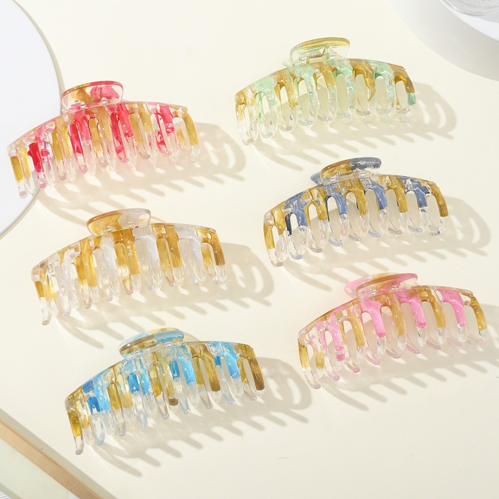 Women's Simple Style Color Block Plastic Stoving Varnish Hair Claws display picture 1