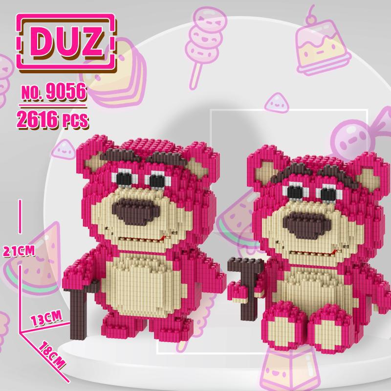 Mochila fresa oso ensamblado serie bloques de construcción juguetes educativos para niños niñas regalo cumpleaños adornos