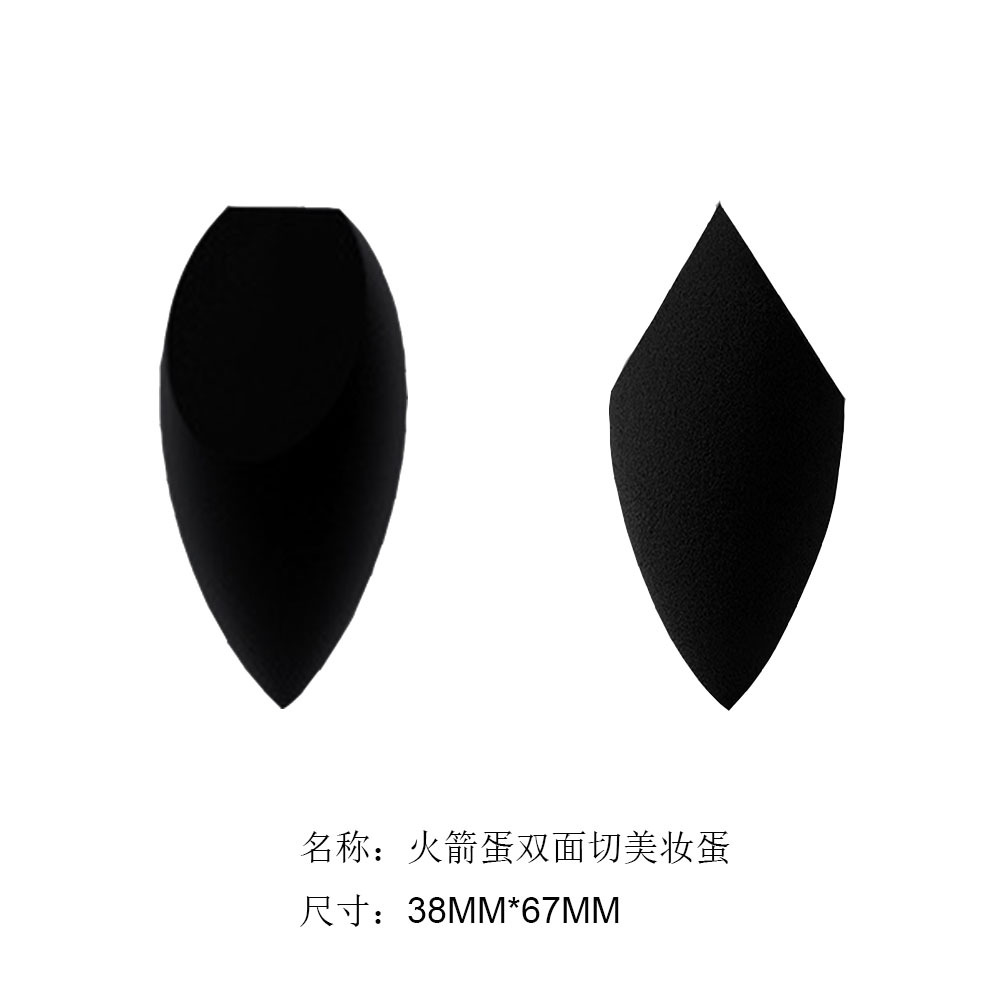 Huevo de maquillaje de belleza, soplo de maquillaje, negro clásico, variedad de formas, maquillaje de forma especial, huevo, herramienta de goteo de corte oblicuo sin látex