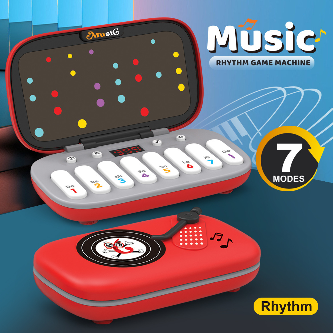 Juegos de baile transfronterizos de niños rompecabezas ritmo maestro dedo de presión máquina de baile de mano juguetes de empuje rápido