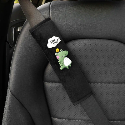 Shoulder Pads, a Pair of: Seat belt shoulder pad - kissmegreen-dinosaur-shoulder-pads-crystal-velvet-single