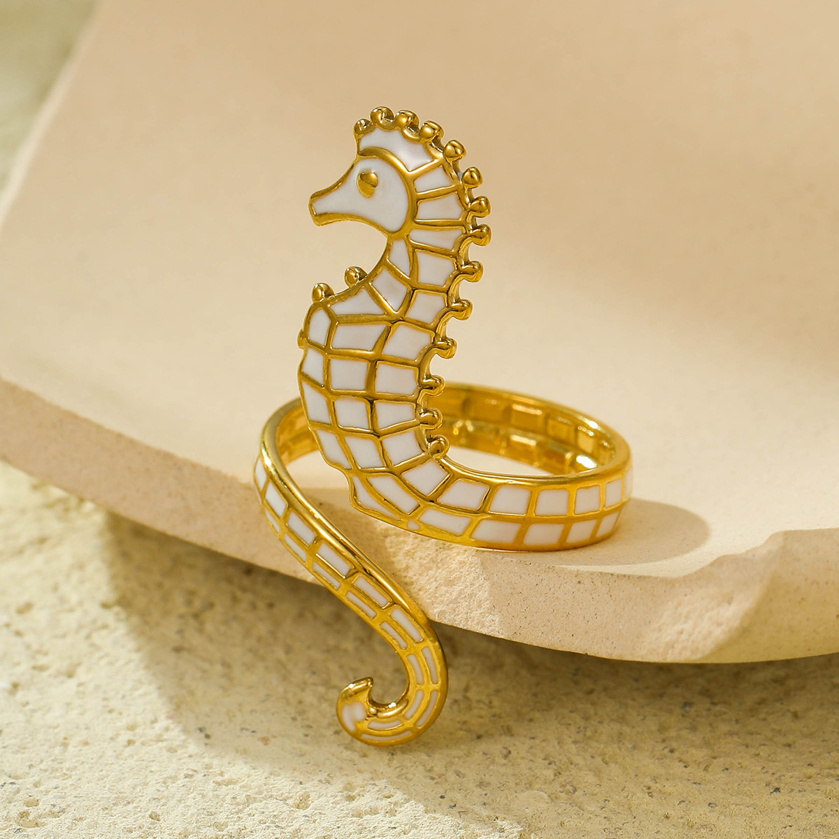 6g Weight 0.03µm-0.05µm Gold Plating Thickness PVD Coated Gold Plating Process Real Gold Plated Plating Material Rings Classification One Size Ring Size 1 Piece Quantity Party, Street Occasion 304 Stainless Steel Material Hippocampus Pattern Women's Gender Beach, Simple Style Style Waterproof Non Tarnish, Plating Craft PVD Coated Real Gold Plated Hippocampus 304 Stainless Steel Beach Simple Style Waterproof Non Tarnish Rings 4