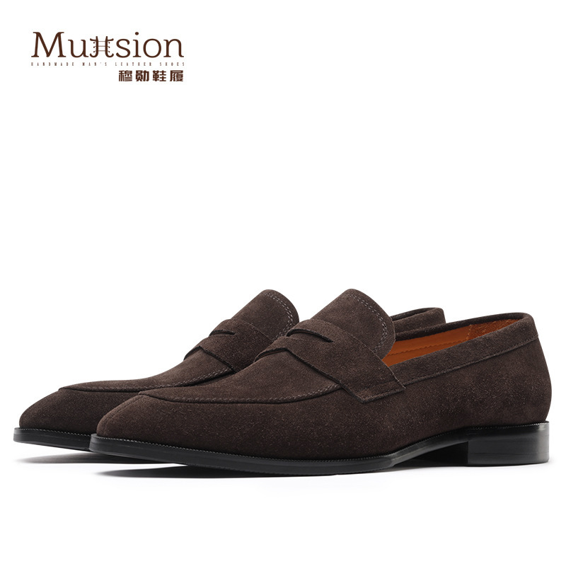M30108 [a generation of hair] penny loafers men's casual men's shoes British velvet shoes leather pedal