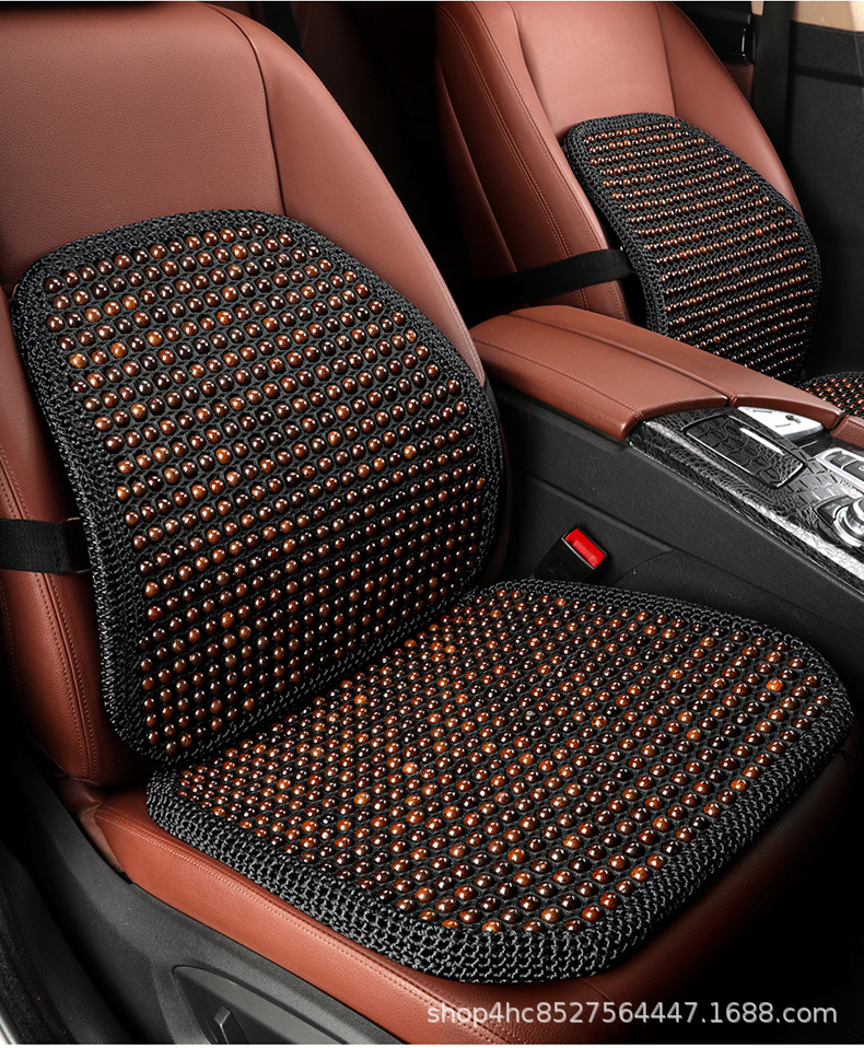 Cross-Border Car Seat Cushion with Bodhi Wood Beads, Summer Cooling Pad, Ventilated and Breathable, Hand-Woven by Manufacturer, Upgraded for Breathability