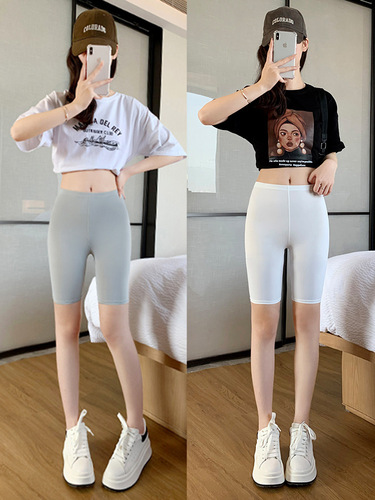 Sheer Leggings for Women - Summer Abdominal Control Yoga Pants with High Elasticity, Non-Rolling, Wearable Outside, Cycling Five-Finger Pants, Bare Leg