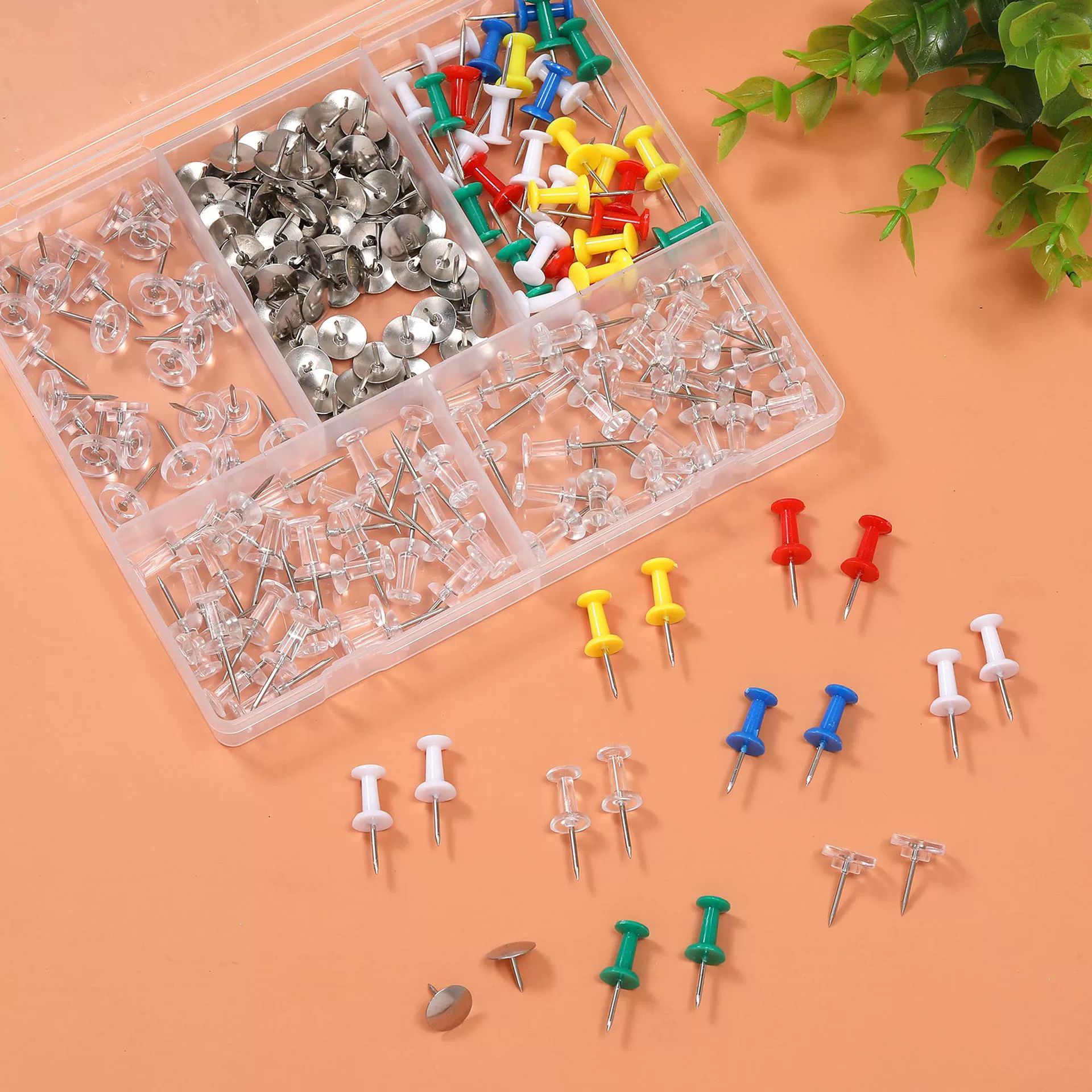Manufacturer wholesale color transparent I-shaped nails environmentally friendly American thumbtacks painting art nails cork board decorative thumbtacks