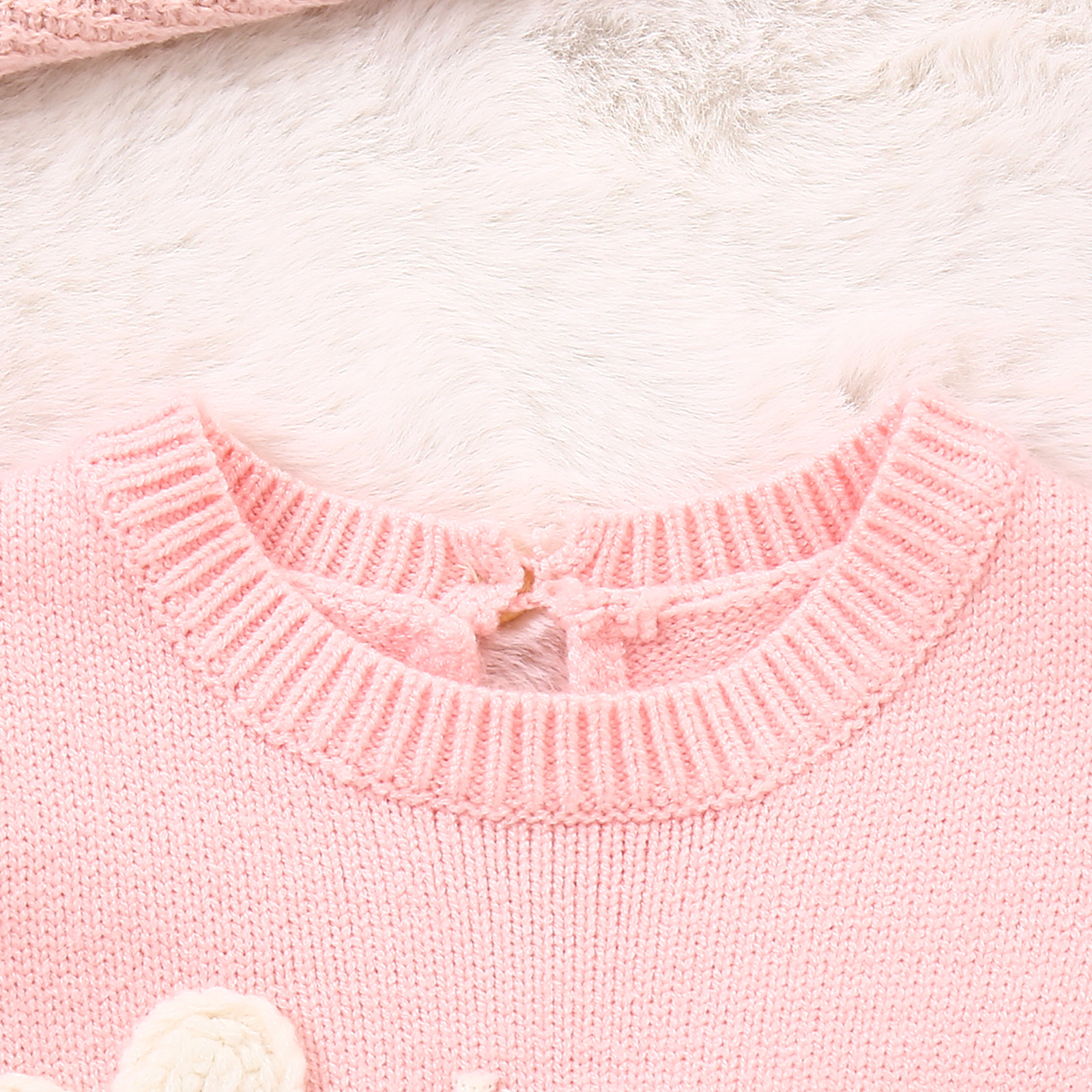Baby Girl Flounced Sleeve Letters Flower Embroidery Lace Button Romper