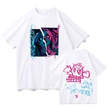 Arcane Jinx Cotton T-shirts Hot Anime Arcane Tee-shirt Fashi