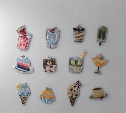 Afternoon Tea Fabric Patch Computer Embroidered Decorative Sticker Phone Case DIY Creative Embroidered Sticker Cute Cartoon Fabric Patch