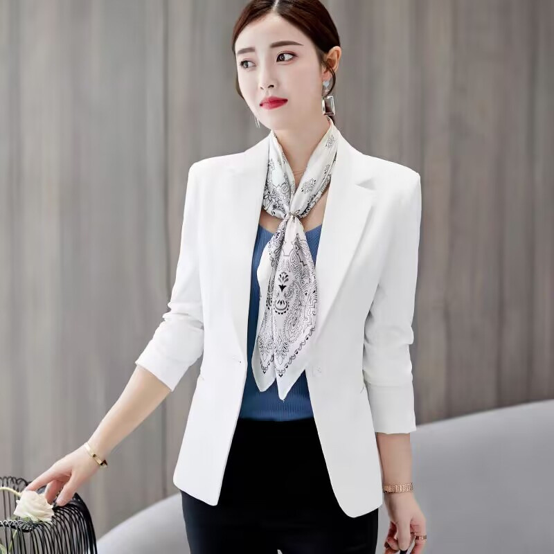 Spring and autumn slim fit Korean large size suit jacket multi-color optional long sleeve solid color fashion casual suit women wholesale